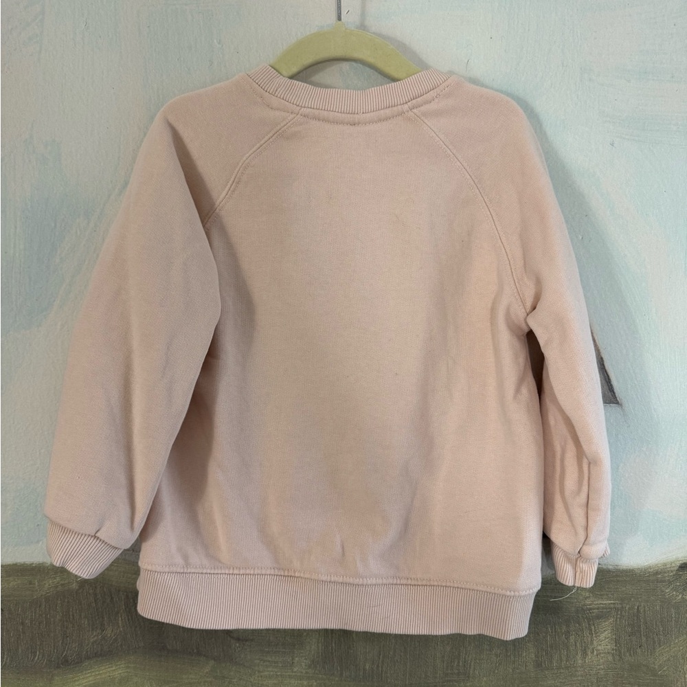 ZARA Kids Crewneck Sweatshirt Pale Pink Cotton Size 3-4 - Picture 4 of 4